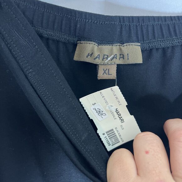 Harari Womans Maxi Skirt Black Extra Large Solid Silk Stretch Long XL MSP $288 - Picture 5 of 8